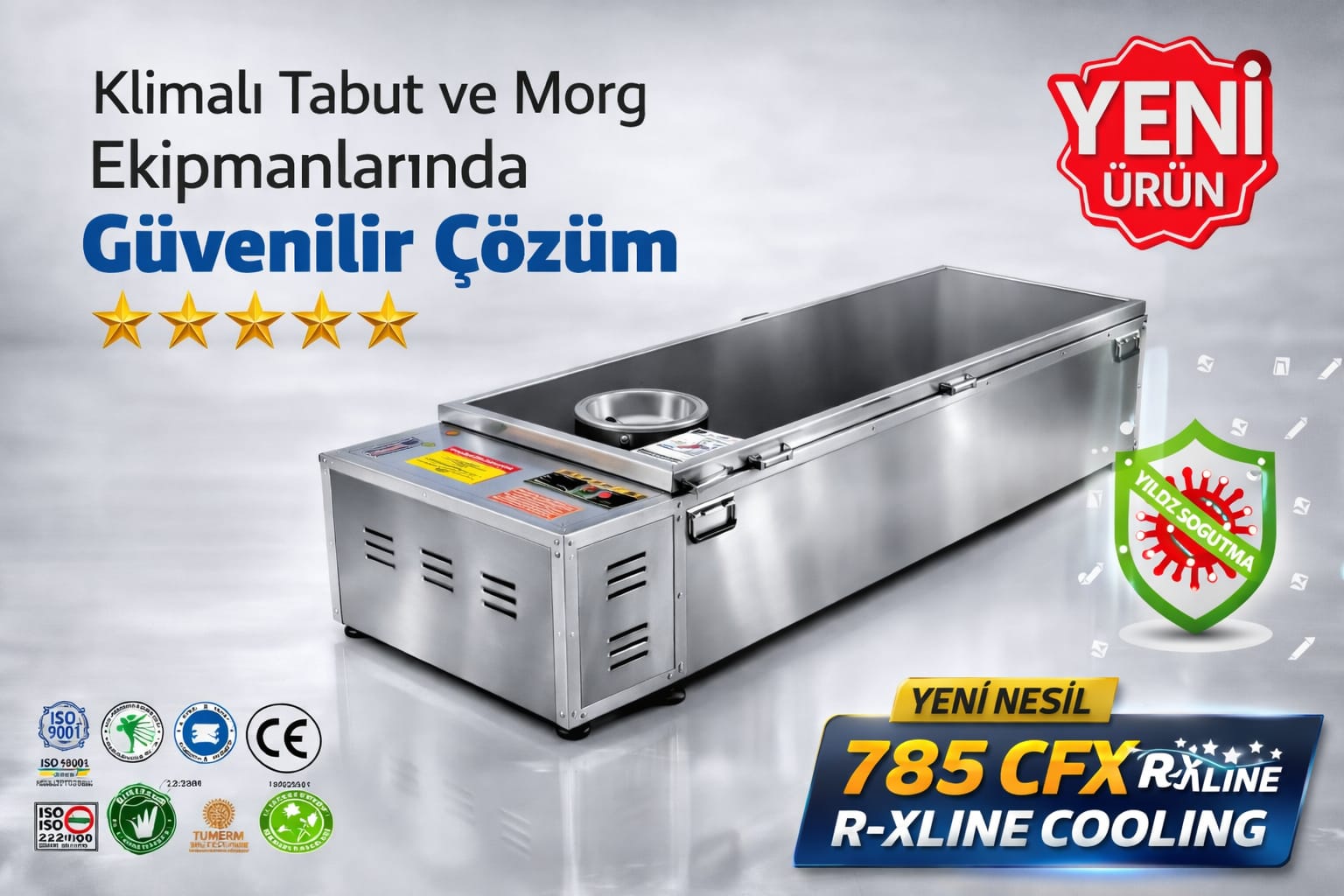 Klimalı tabut ile cenazeyi güvenle muhafaza edin. Soğutmalı tabut ve taşınabilir seyyar morg çözümleriyle nakil ve bekletme süreçlerinde ideal sıcaklık kontrolü